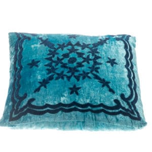 Velvet Oreiller à Motifs - Bleu