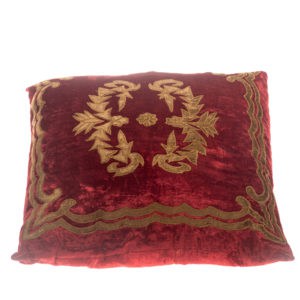 Velvet Pattern Pillow - Red
