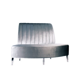 Banquette Beatrice Coin Extérieure - Velour Gun Metal