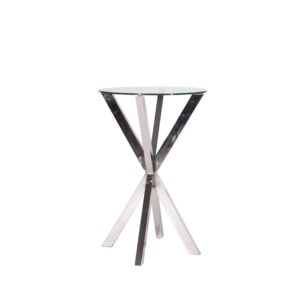 Harlow Table Cocktail Argent - Verre 26.5"