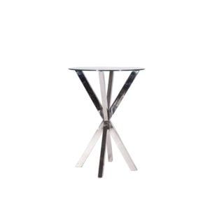 Harlow Table Cocktail Argent - Verre 30"
