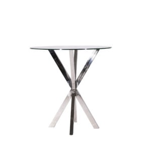 Harlow Table Cocktail Argent - Verre 40"
