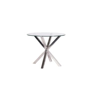 Harlow Table D'appoint Argent - Verre 30"
