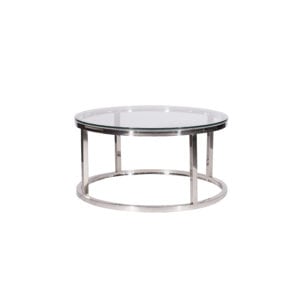 Noble Table à Café Argent - top Verre 36"